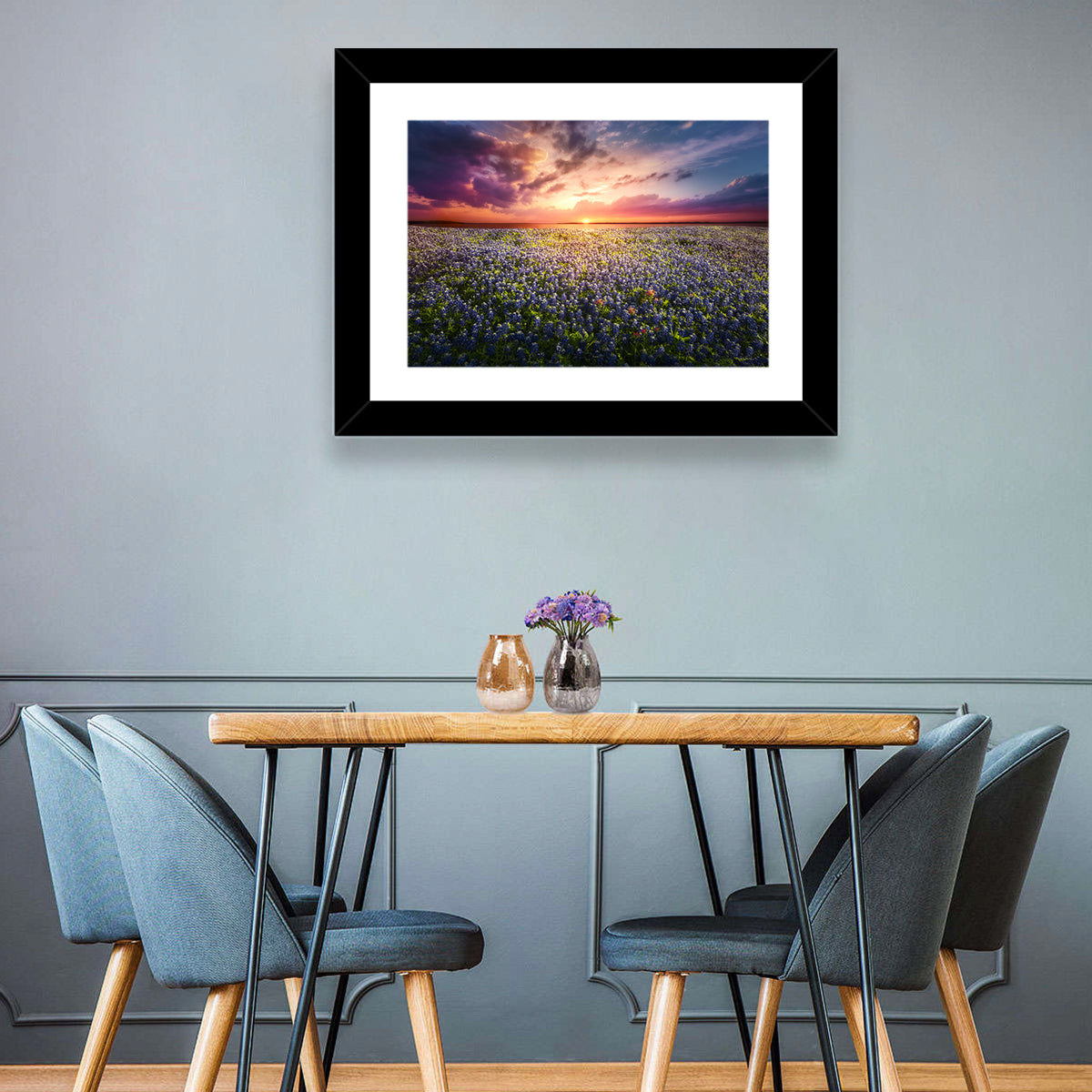 Texas Bluebonnet Sunset Wall Art