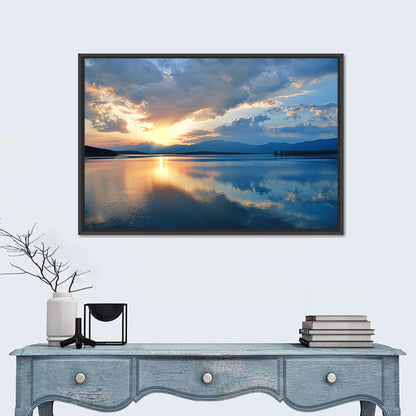 Sunset Over Lake Wall Art