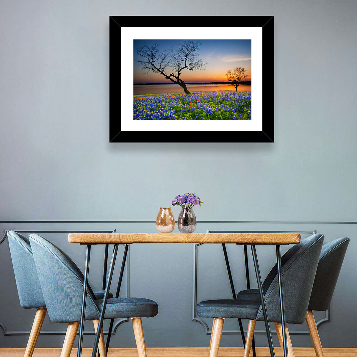 Texas Bluebonnet Sunset Wall Art