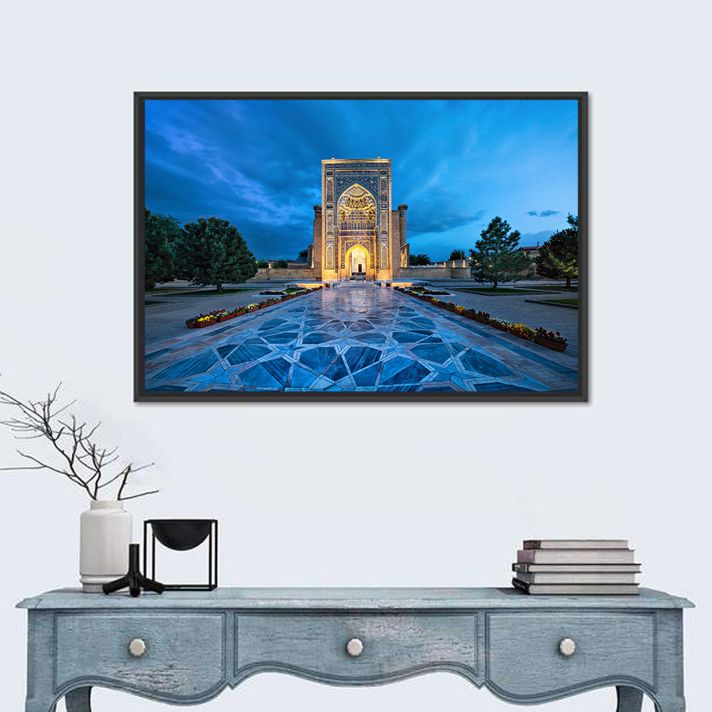 Gur-e-amir Twilight Entrance Wall Art in a room, landscape