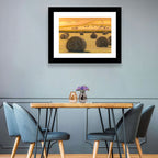 Hay Bales at Golden Hour Wall Art
