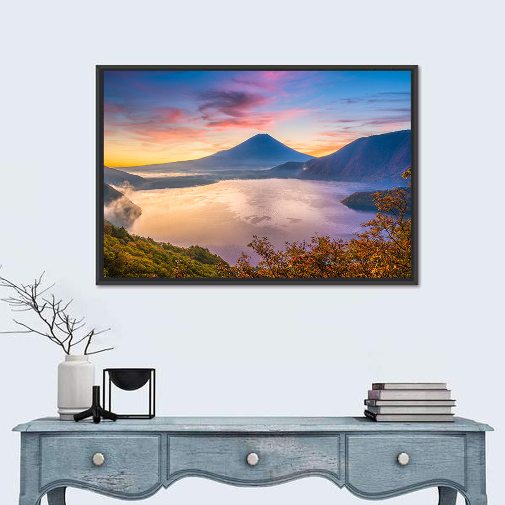 Mount Fuji at Lake Motosu, Autumn Sunrise Wall Art