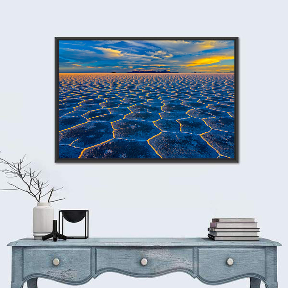 Salar De Uyuni Salt Flats at Sunset Wall Art