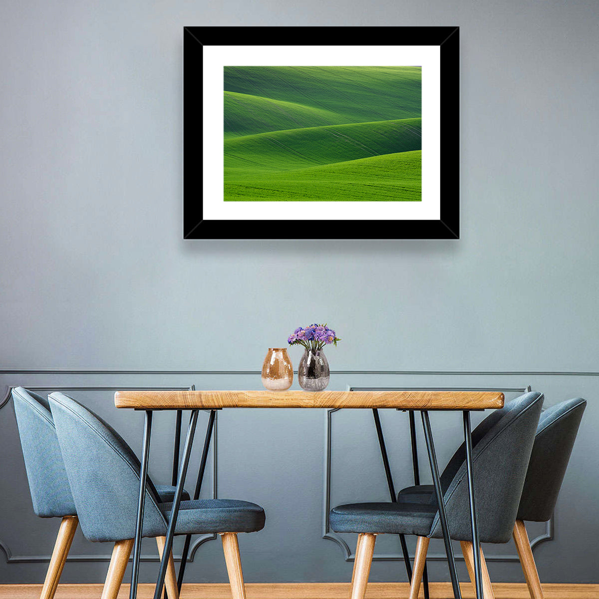 Rolling Emerald Wheat Fields Wall Art