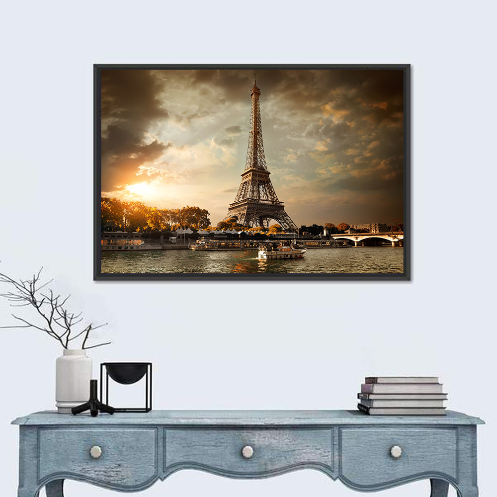 Eiffel Tower at Sunset Wall Art