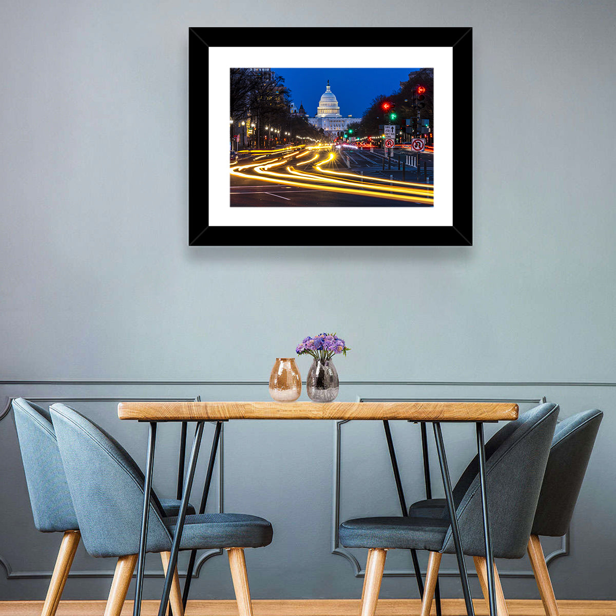 Pennsylvania Avenue at Dusk Wall Art in a room, landscape