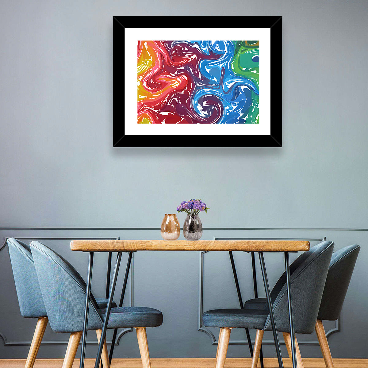 Marbled Color Flow Abstract Wall Art