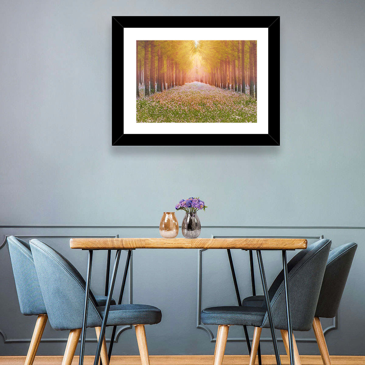 Golden Morning Forest Path Wall Art