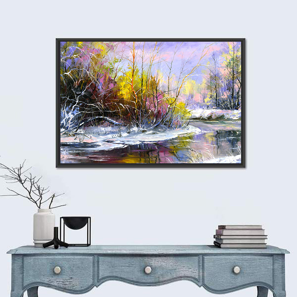 Snowy River with Purple Reflections Wall Art