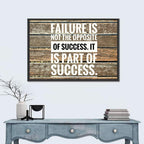 Failure Is Part of Success Rustic Typography Wall Art