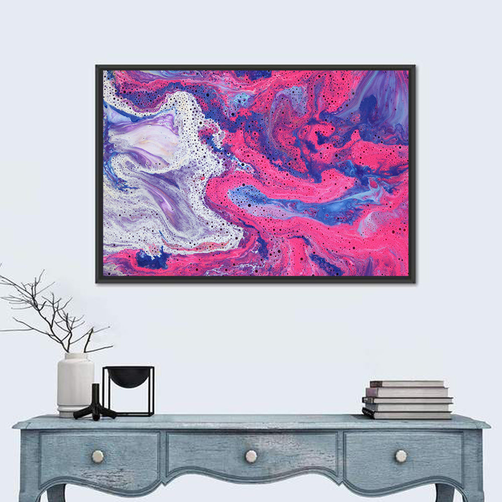 Magenta Bubble Fluid Abstraction Wall Art
