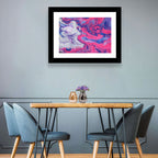 Magenta Bubble Fluid Abstraction Wall Art