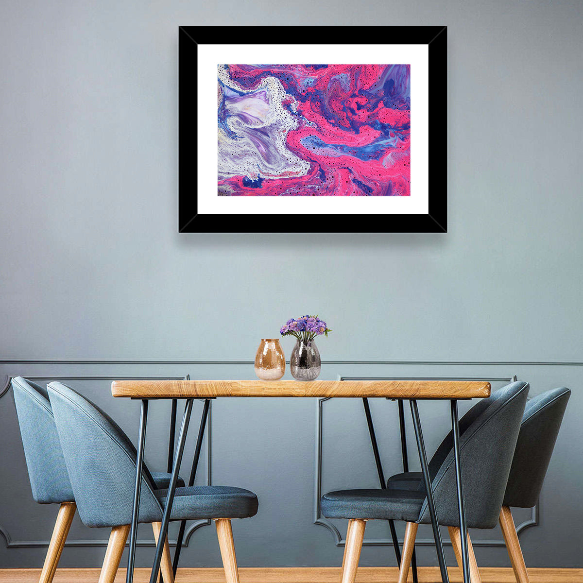 Magenta Bubble Fluid Abstraction Wall Art