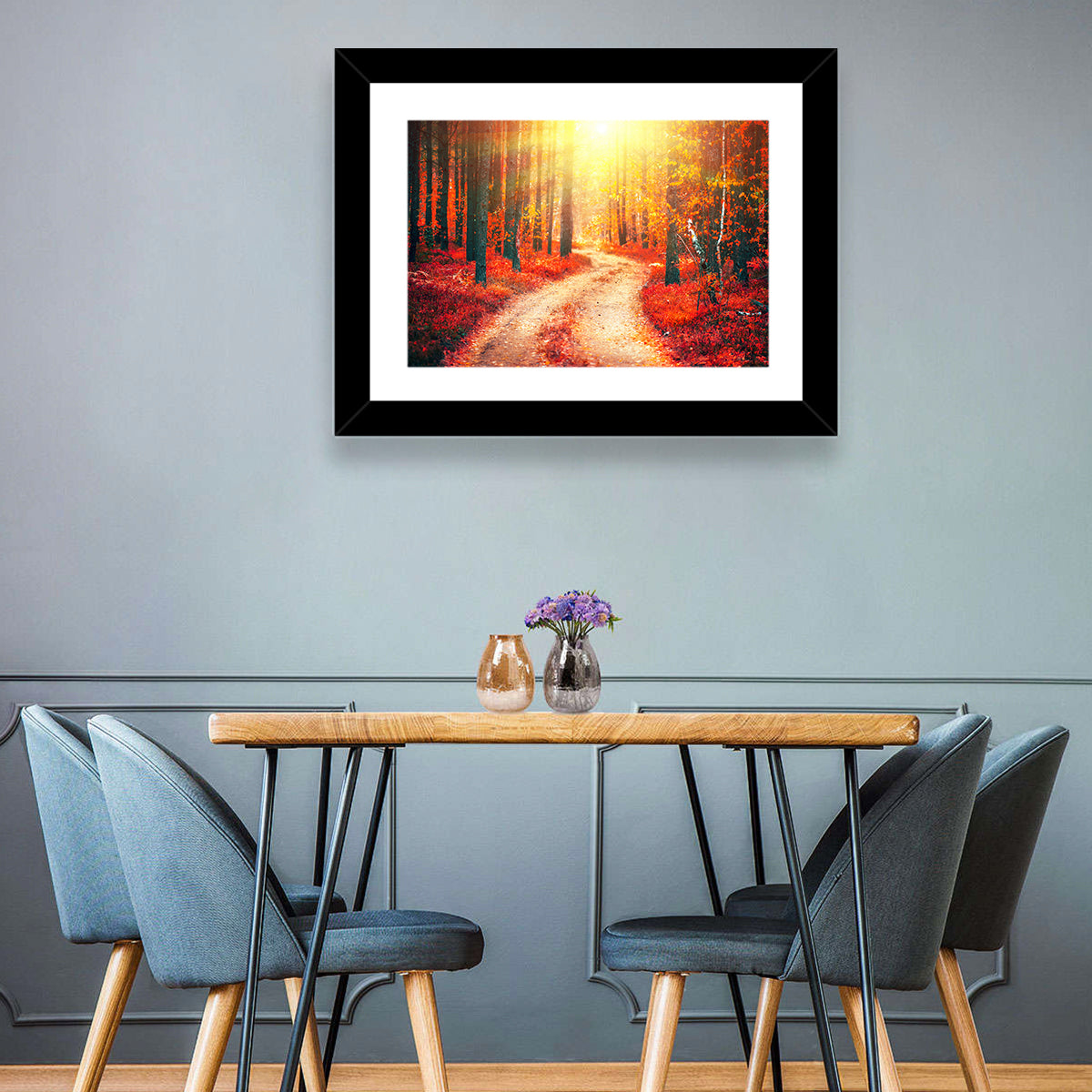 Golden Path Through Autumn Woods Wall Art