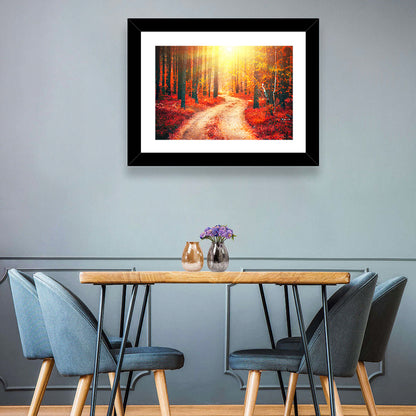 Golden Path Through Autumn Woods Wall Art