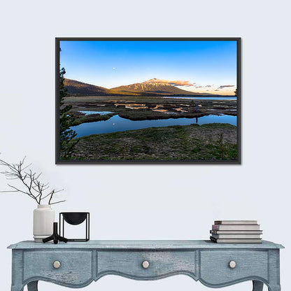 Mount Bachelor Moonlit Sunset Wall Art