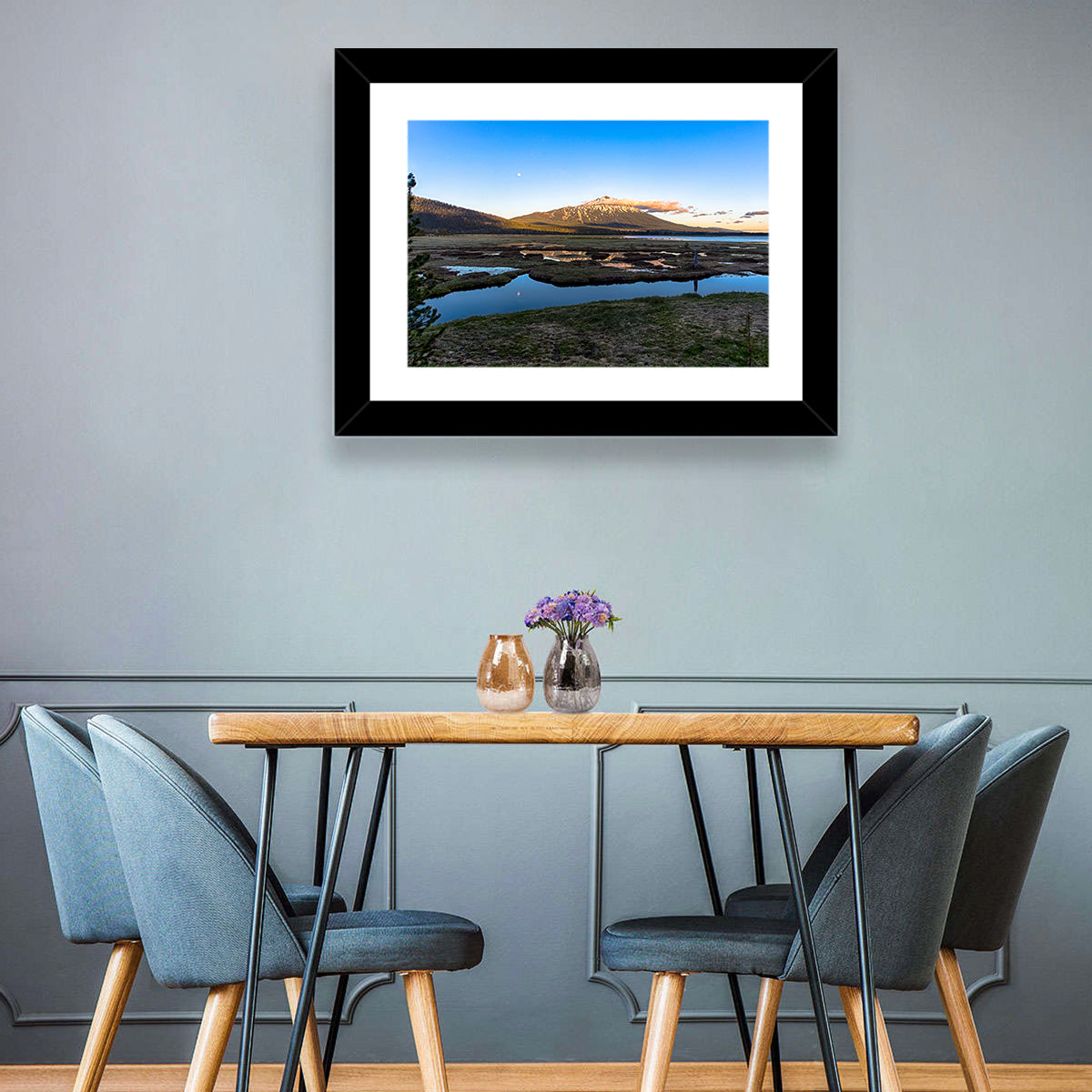 Mount Bachelor Moonlit Sunset Wall Art