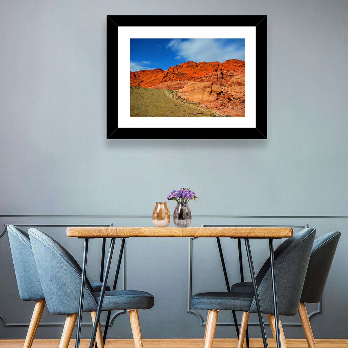 Red Rock Canyon Trail Wall Art in a room, landscape