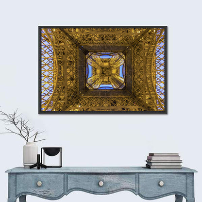 Eiffel Tower Lattice at Dusk Wall Art