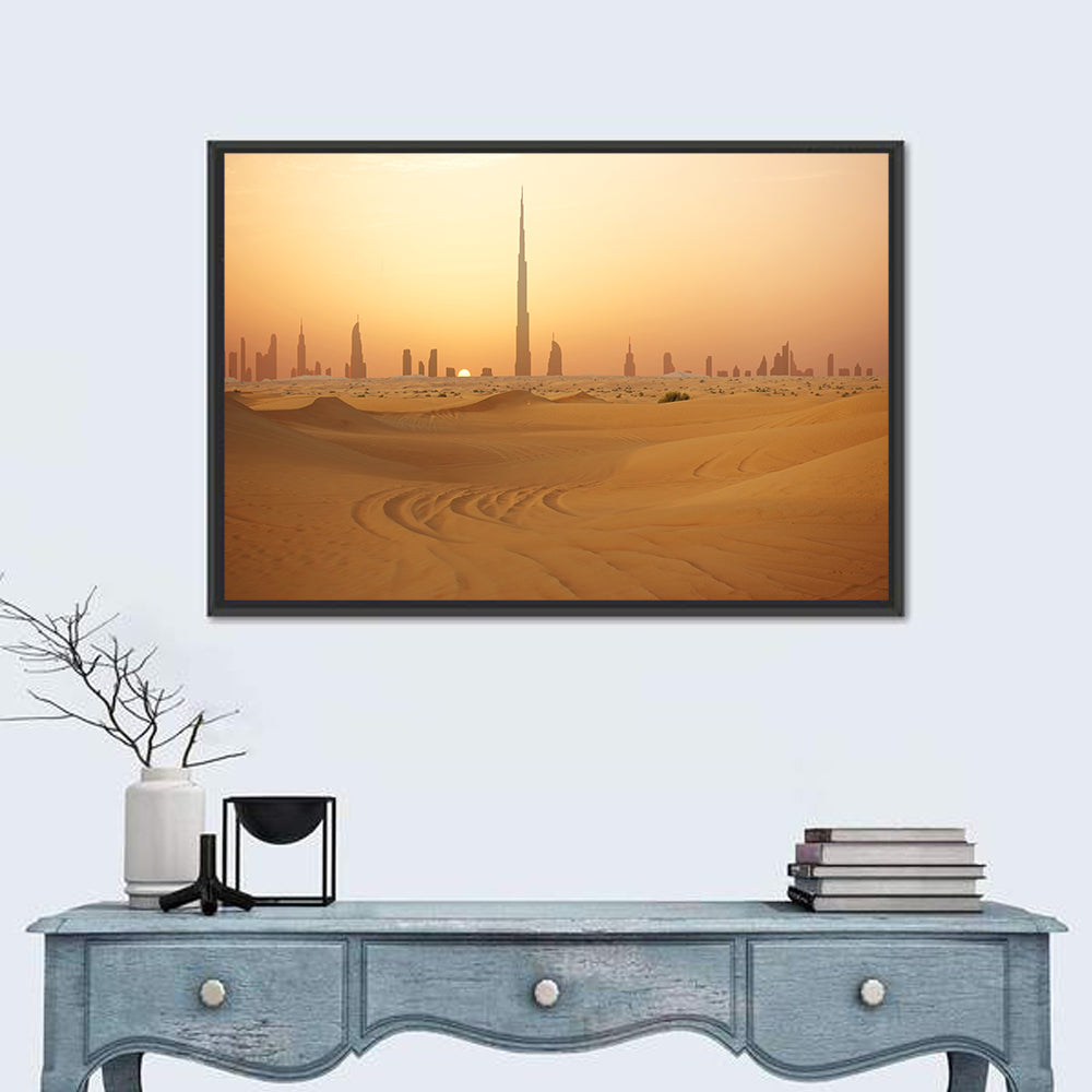 Dubai Skyline at Sunset Wall Art