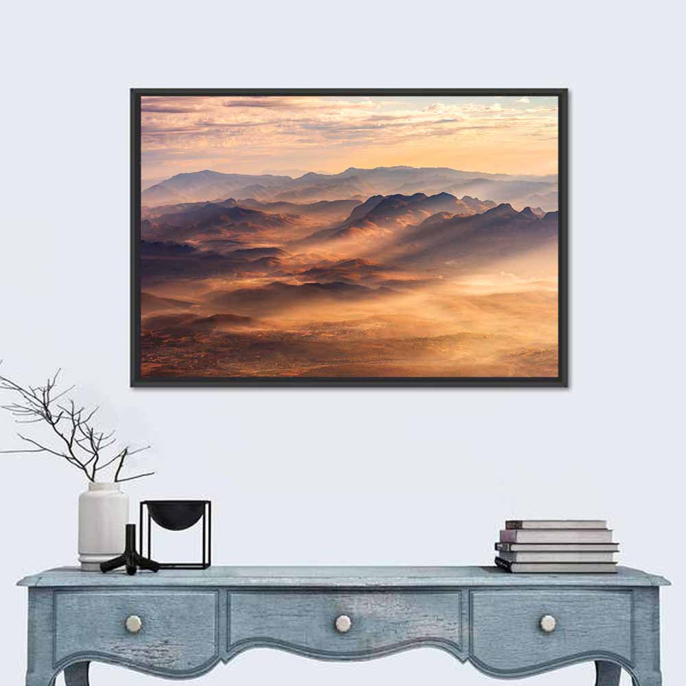Misty Chiangdao Mountain at Golden Hour Wall Art