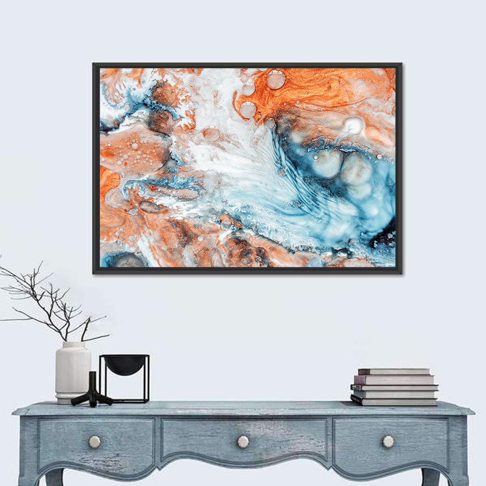 Copper Marble Fluid Abstract Wall Art