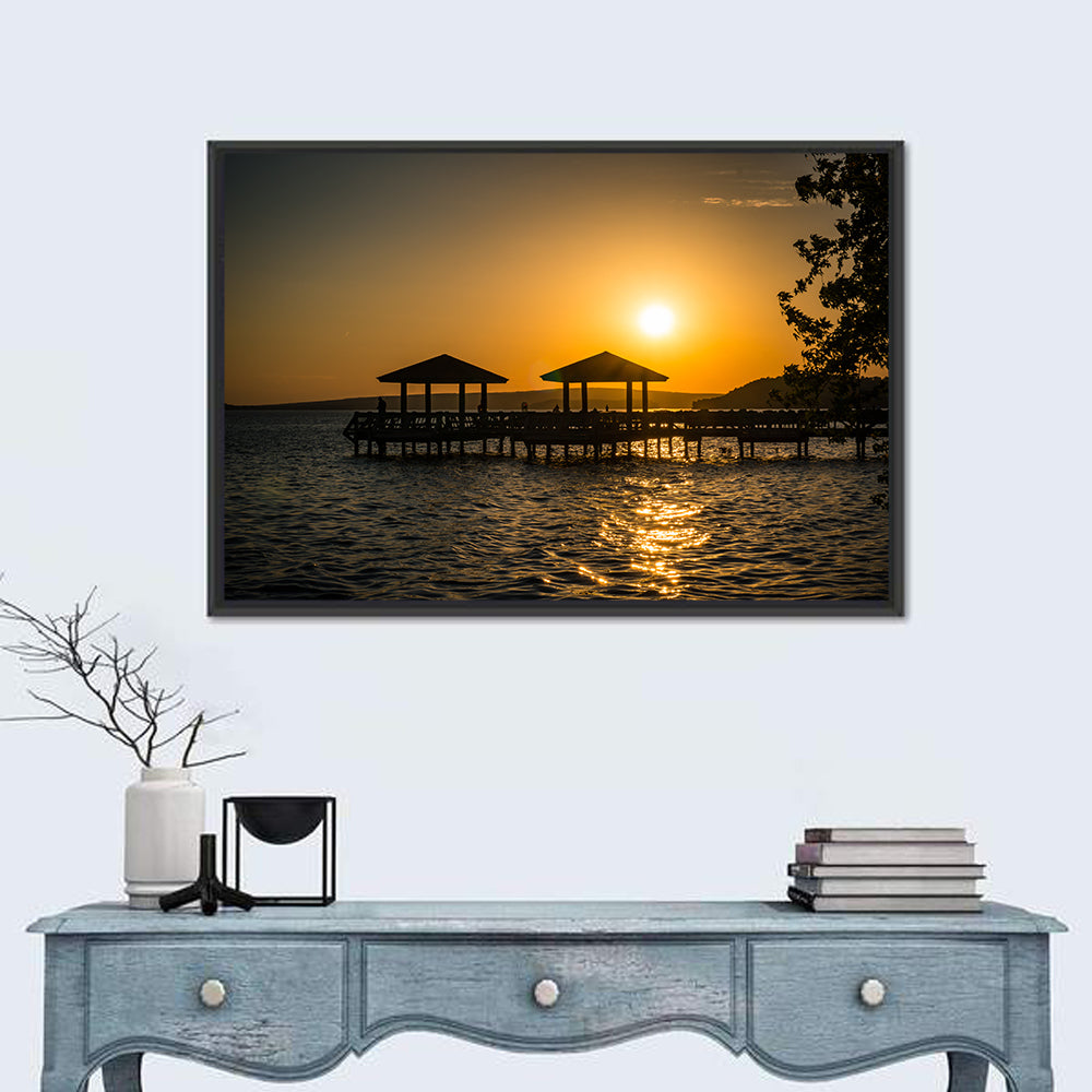 Lake Dardanelle Pier Sunset Wall Art