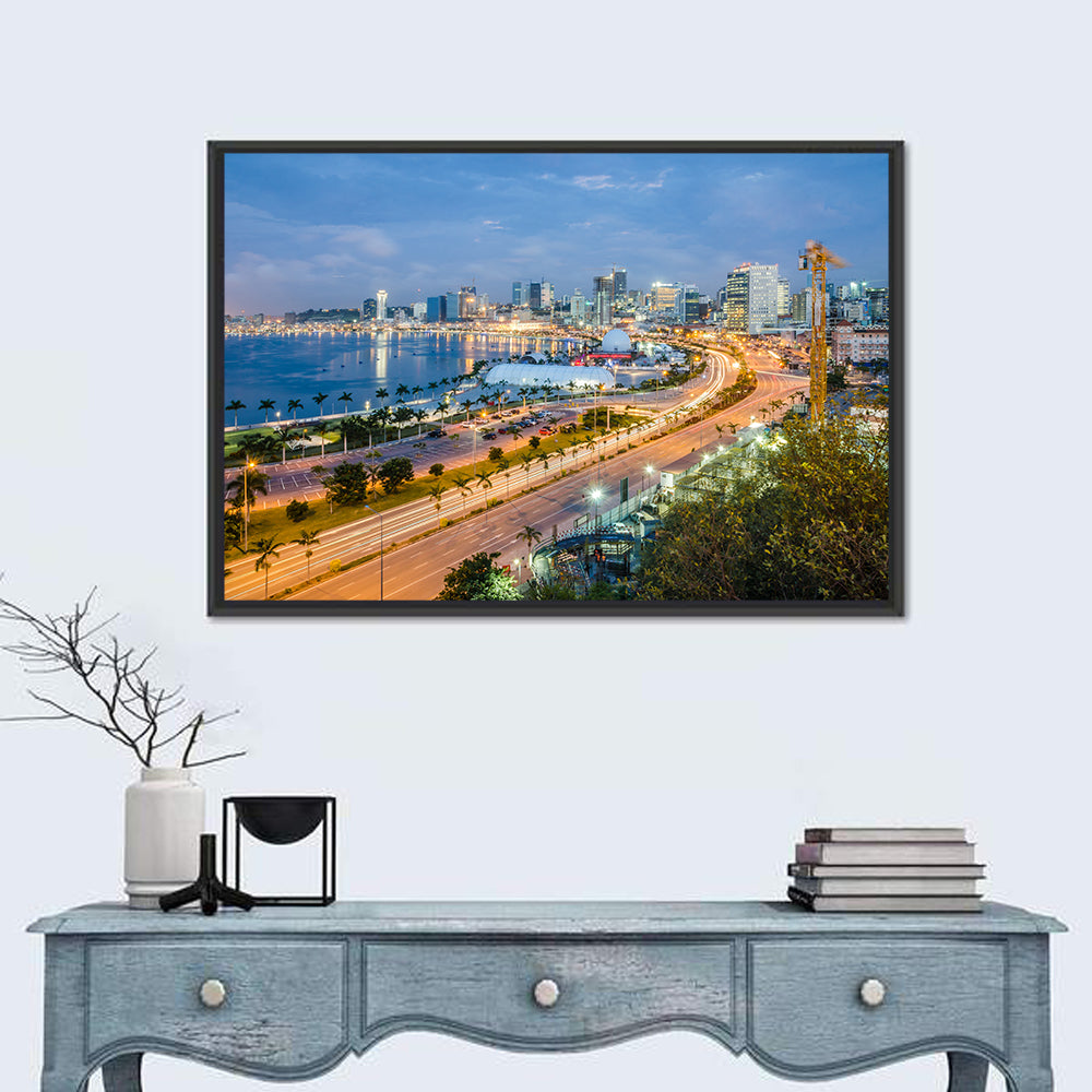 Luanda Bay Twilight Skyline Wall Art