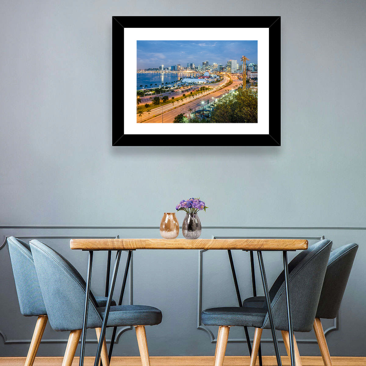 Luanda Bay Twilight Skyline Wall Art