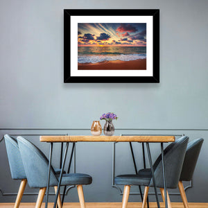 Cloudy Beach Sunrise Wall Art