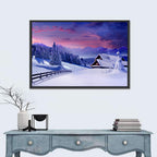 Snowy Mountain Cabin Wall Art