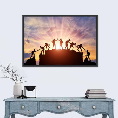Sunburst Climbers Silhouette Wall Art