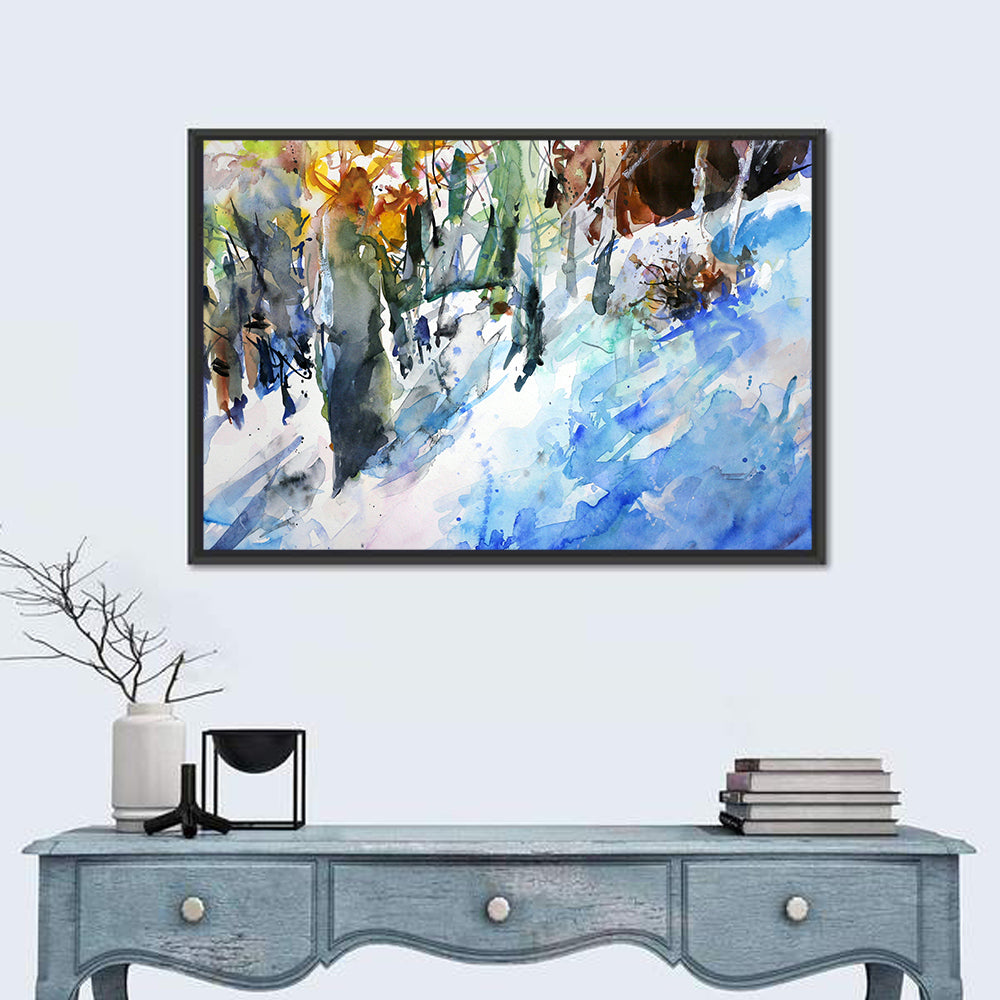 Winter Forest Watercolor Study Wall Art