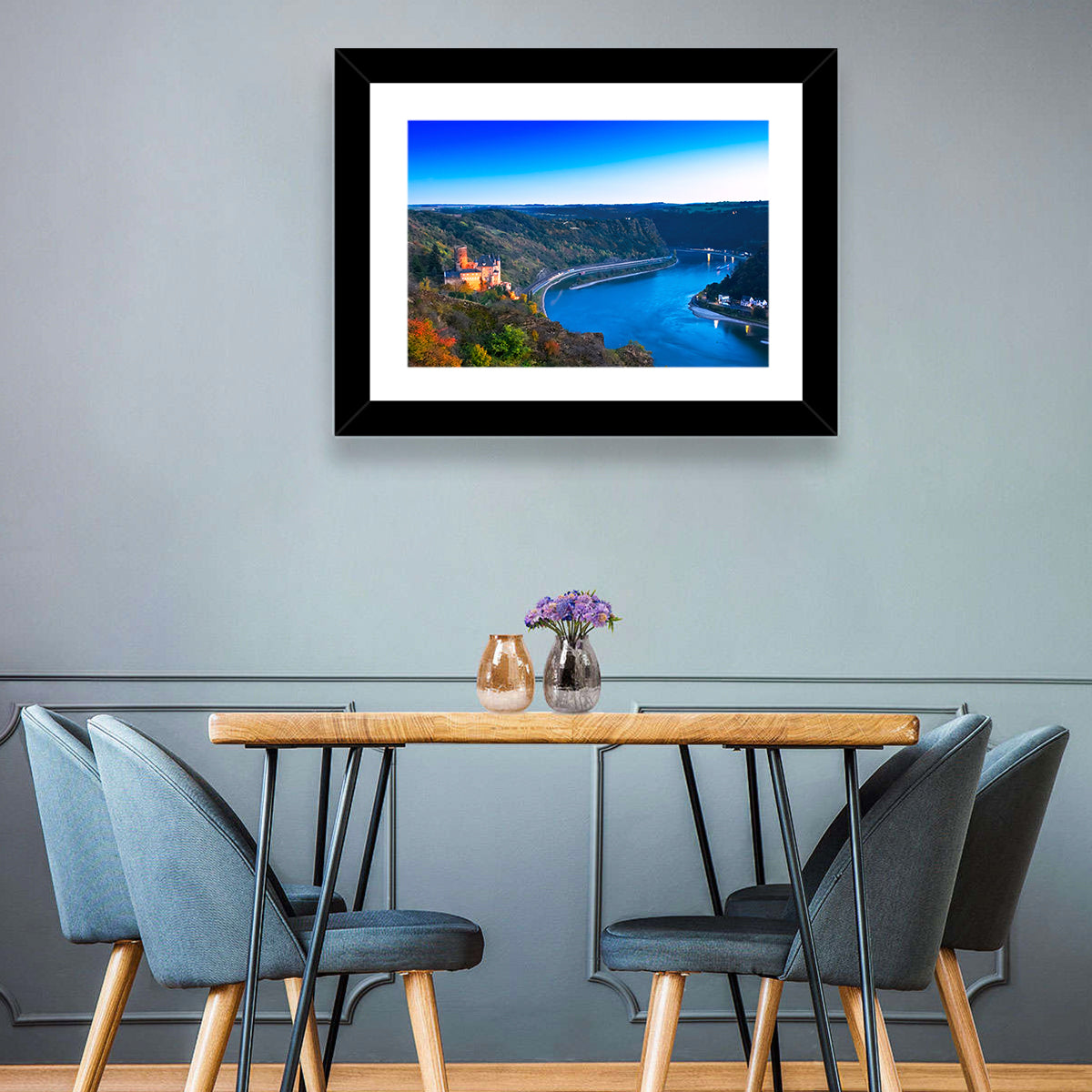 Rhine Valley at Dusk Wall Art in a room, landscape