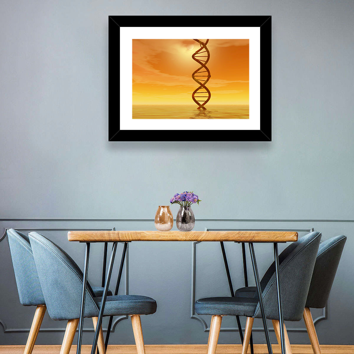 Dna Helix at Sunset Wall Art in a room, landscape