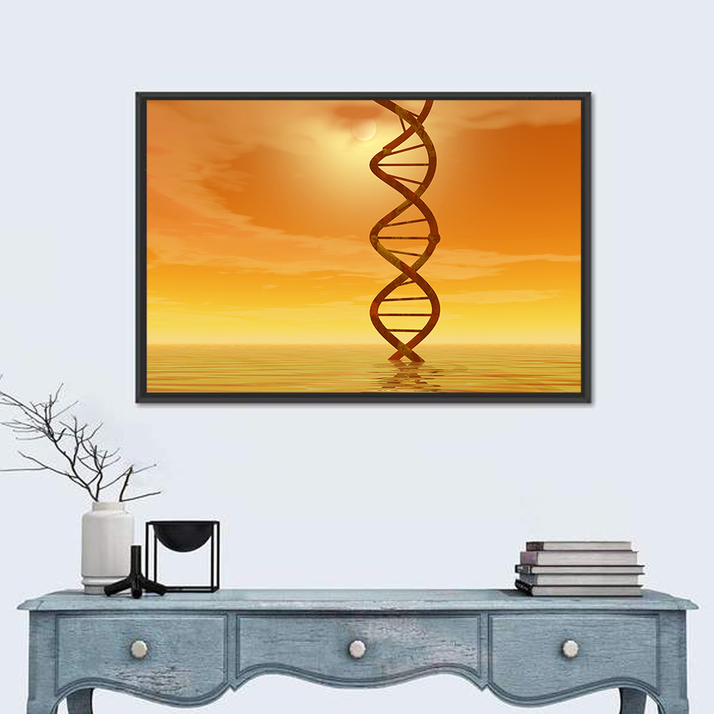 Dna Helix at Sunset Wall Art