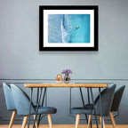 Lone Boat Over Turquoise Waves Wall Art