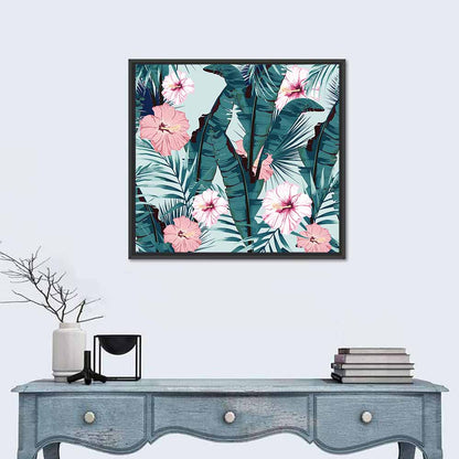 Tropical Hibiscus Pattern Wall Art