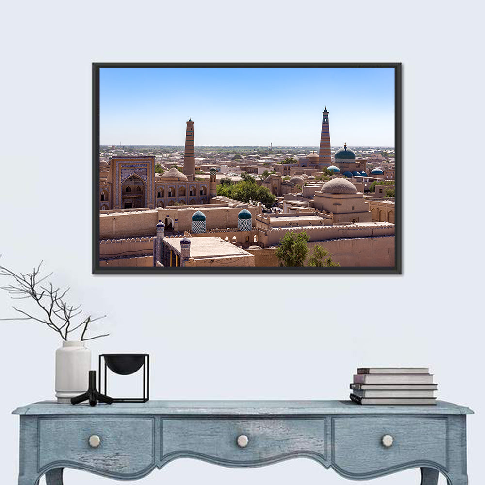 Khodja Mosque Minarets, Khiva Wall Art in a room, landscape