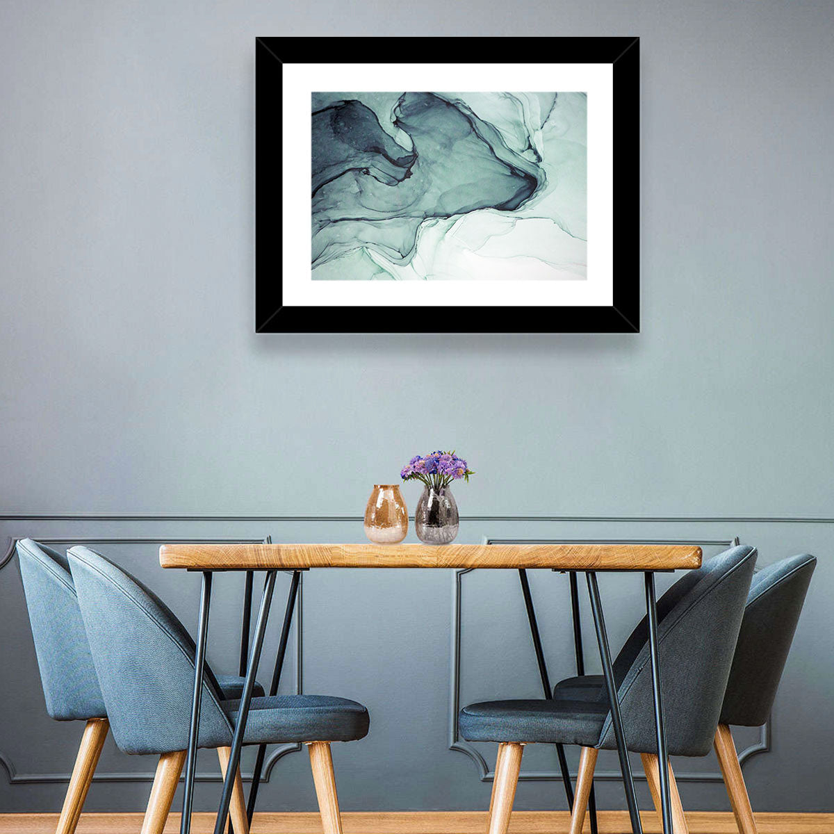 Shades of Gray Wall Art in a room, landscape