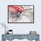 Pink Gray Marble with Gold Veins Wall Art