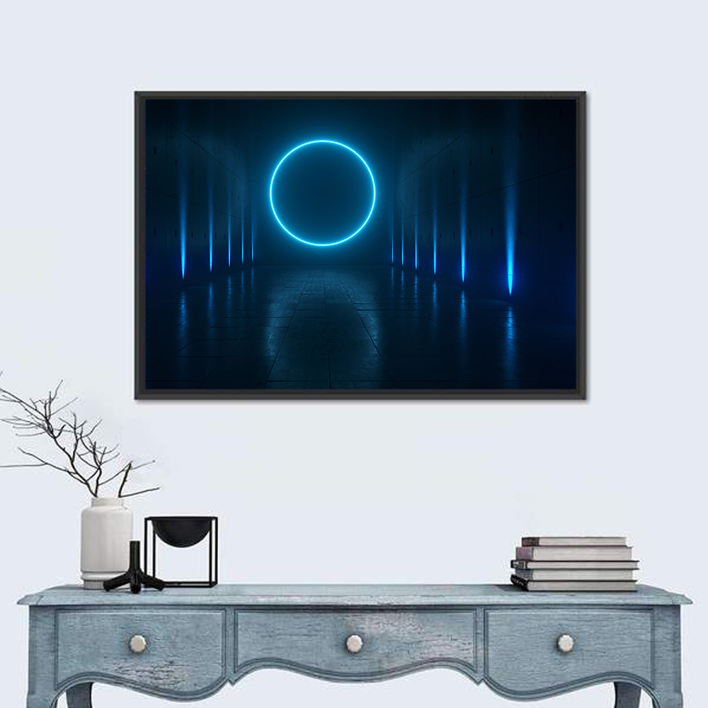 Glowing Neon Corridor Wall Art