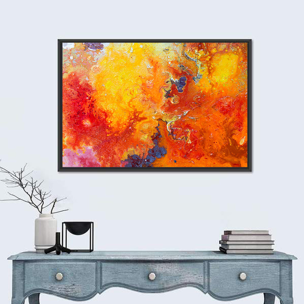 Molten Red Abstract Texture Wall Art