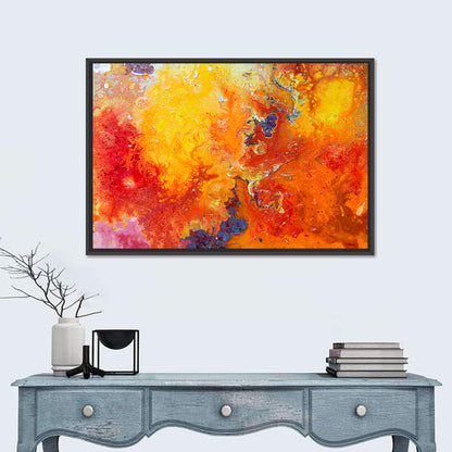 Molten Red Abstract Texture Wall Art