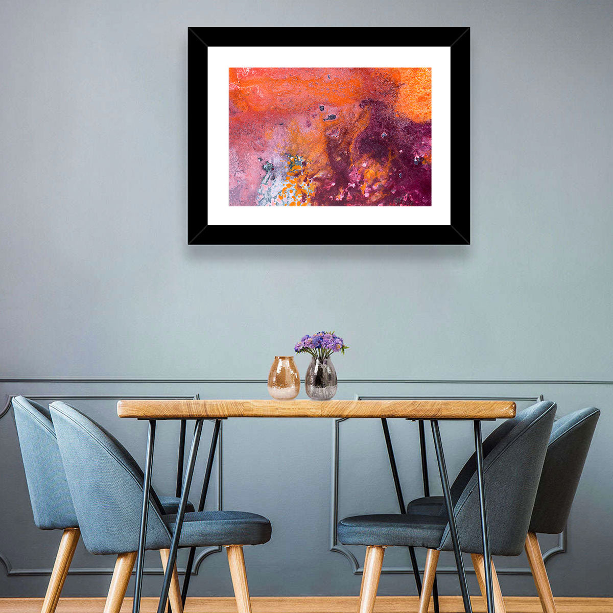 Magenta Orange Color Flow Wall Art