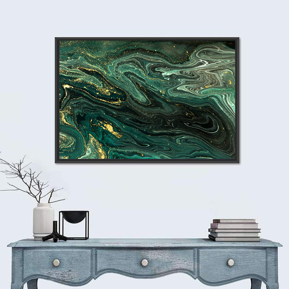 Emerald Marble Veins Wall Art