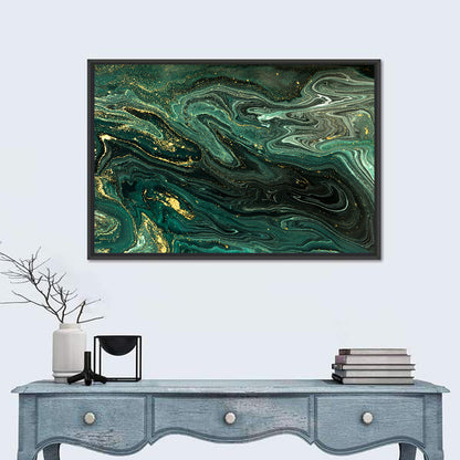Emerald Marble Veins Wall Art