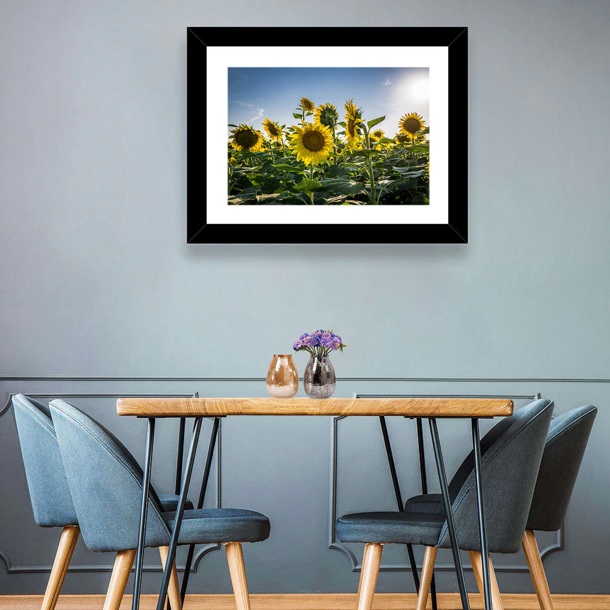 Backlit Sunflower Field Wall Art