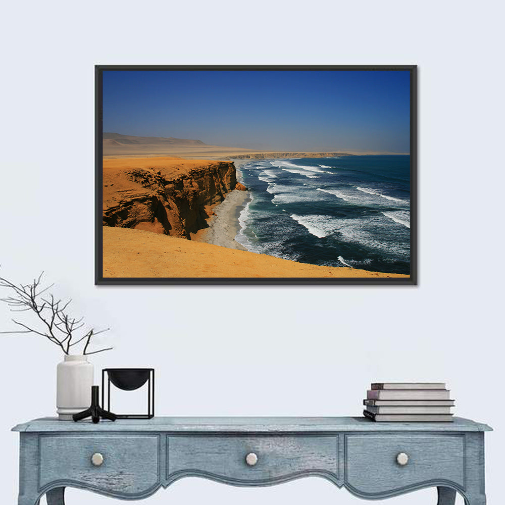 Red Cliffs of Paracas Wall Art in a room, landscape