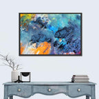 Vivid Icy Nebula Abstract Wall Art